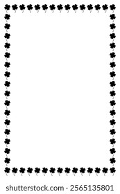 Border design concept of black leaves isolated on white background - vector illustration