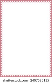 Border design concept of Pink circles and rectangle shape isolated on white background - vector illustration