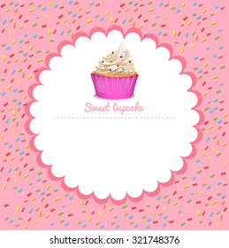 Border design with cupcake illustration