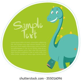 Border design with cute dinosaur illustration
