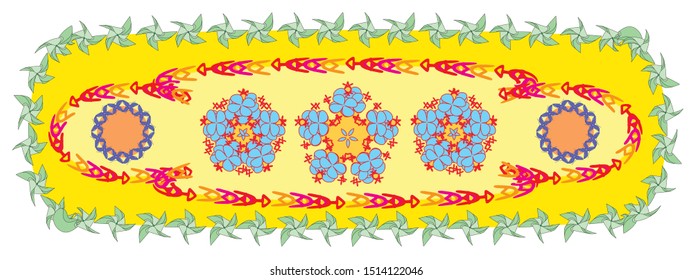 Border design: Border designs are the art of applying designs, aesthetics and natural beauty to the clothing and its accessories. It’s influenced by cultural and society too. Its textile material. 