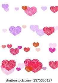 Border design element for festive banner, greeting card, postcard, wedding invitation.  Valentines day and save the date card. 