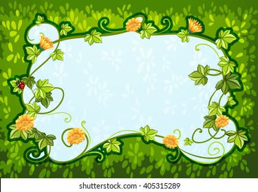 Diseño de borde con flores e ilustración de fallo
