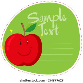 Border design with fresh apple illustration