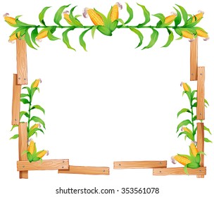 Diseño de borde con ilustración de maíz fresco