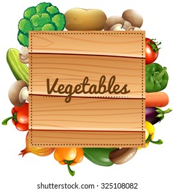 Border design with fresh vegetables illustration