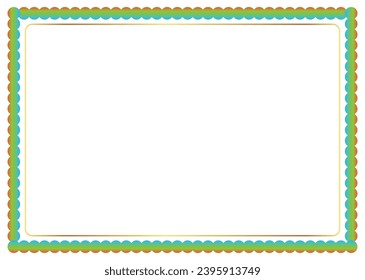 Border Design with Gradient Color Circle on White Background