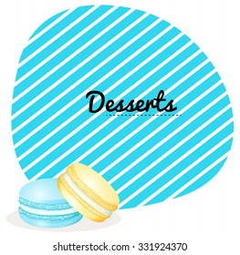 Diseño de borde con ilustración de macaron