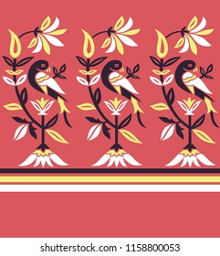 Border design with parrot bird