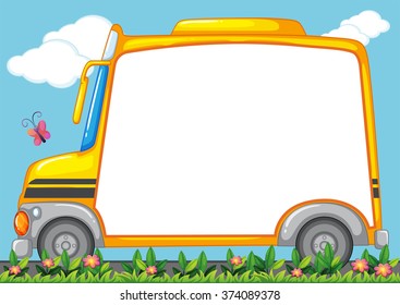 Border Design Schoolbus Garden Illustration Stock Vector (Royalty Free ...