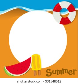 Border design with summer theme illustration