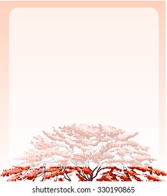 Border design with top of a tree illustration