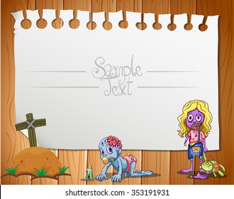 Border design with zombies 
