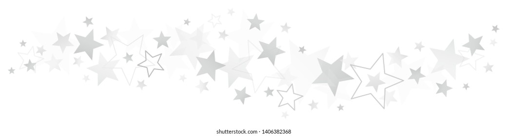 Border Different Silver And Gray Stars