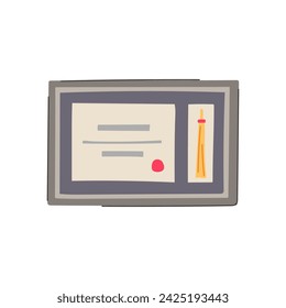 border diploma cartoon. frame paper, modern achievement, elegant gift border diploma sign. isolated symbol vector illustration