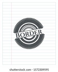 Border draw (pencil strokes). Vector Illustration. Detailed.