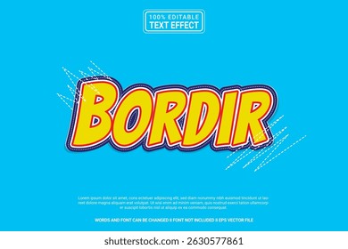 Border Editable Vector 3D Text Effect – Playful and Modern Typography Cartoon Style for Poster, Branding, Social Media