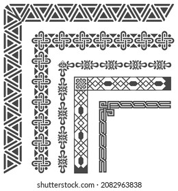 Border elements templates elegant classic flat repeating traditional corner symmetry free vector image