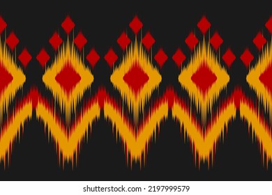 Border ethnic ikat pattern art. Fabric American, mexican style. Geometric striped native. Design for background, illustration, fabric, clothing, textile, print, batik, embroidery.