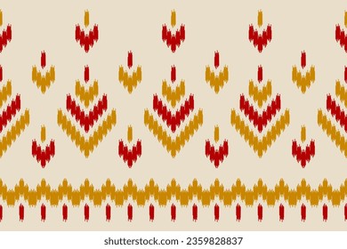 Border Ethic Ikat Musterkunst. Volkstickerei und mexikanischer Stil. Aztekischer geometrischer Zierdruck. Design für Hintergrund, Illustration, Stoff, Kleidung, Textilien, Druck, Batik.