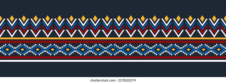 Patrón fronterizo étnico tribal arte. bordado popular, y estilo mexicano. Impresión de ornamento geométrico azteca. Diseño para fondo, ilustración, tela, ropa, textil, impresión, batik.