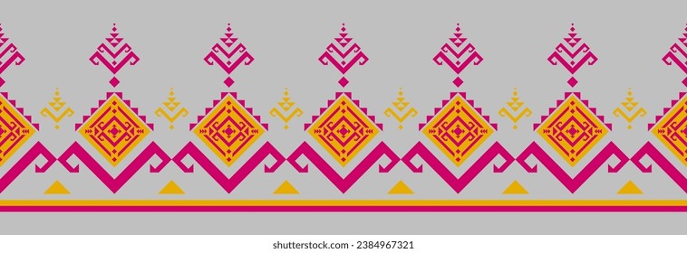 Border ethnic tribal pattern art. folk embroidery, and Mexican style. Aztec geometric ornament print. Design for background, illustration, fabric, clothing, textile, print, batik.