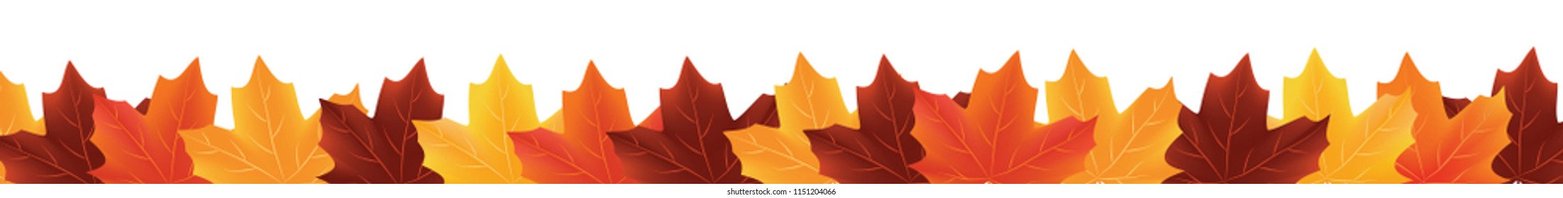 Border of fallen autumn leaves isolated on white background