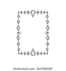 A border featuring diamonds drawn by hand in black. Edge feminine. 