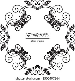 Border of floral frame, for vintage style leaf floral frame background. Vector