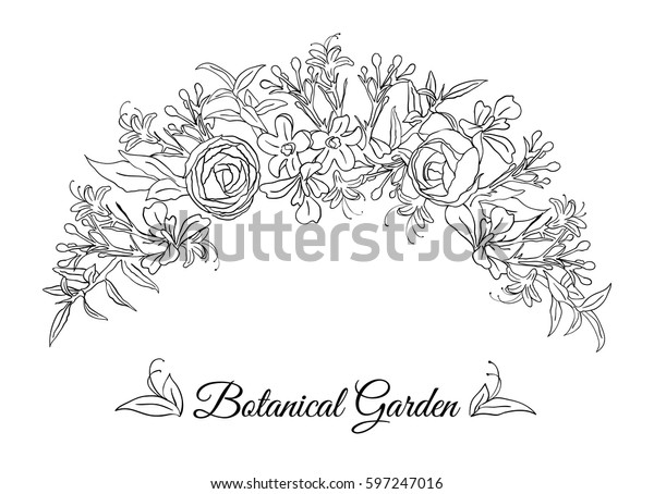 Border\
of flowers in vintage style. Vector\
illustration.
