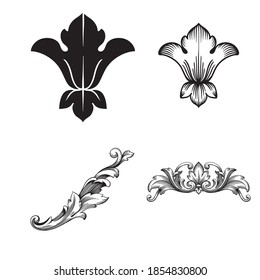 Border and Frame mit barocken Stil. Zierelemente für Ihr Design. Schwarz-Weiß-Farbe. Blumengravur für Postkarten oder Einladungen für soziale Medien.
