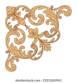 Border and Frame with baroque style. Ornament elements for your design. Black and white color. Floral engraving decoration for postcards or invitations for social media.