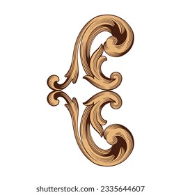 Border and Frame with baroque style. Ornament elements for your design. Black and white color. Floral engraving decoration for postcards or invitations for social media.