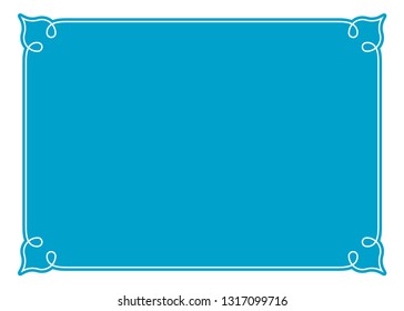Border frame blue label vector text box in simple vintage style