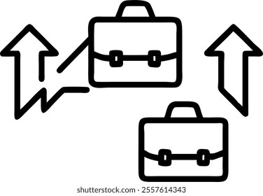 Border Frame with Briefcases and Profit Arrows concept as A modern border frame featuring business briefcases and upward pointing profit arrows with ample copy space in the center. The design symboliz