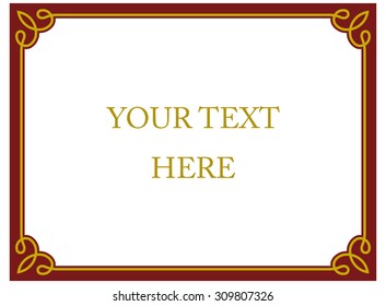 Border frame deco plaque. Vector art simple line corner