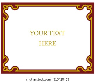 Border frame deco plaque. Vector art simple line corner