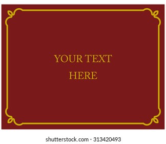 Border frame deco plaque. Vector art simple line corner