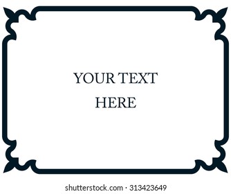 Border frame deco plaque vector art simple line corner 