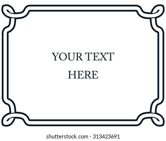 Border frame deco plaque vector art simple line corner 
