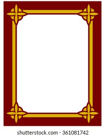 Border frame deco plaque. Vector art simple line corner