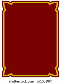 Border frame deco plaque. Vector art simple line corner