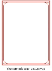 Border frame deco plaque. Vector art simple line corner