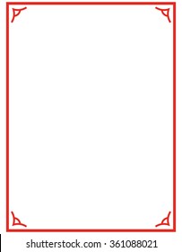 Border frame deco plaque. Vector art simple line corner