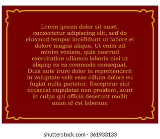 Border frame deco plaque. Vector art simple line corner