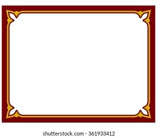Border frame deco plaque. Vector art simple line corner