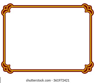 Border frame deco plaque. Vector art simple line corner