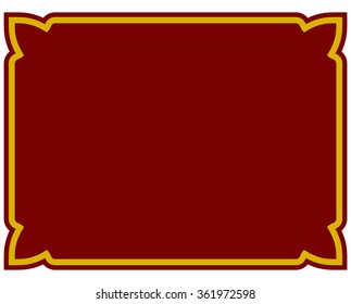 Border frame deco plaque. Vector art simple line corner