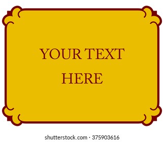 Border frame deco plaque. Vector art simple line corner