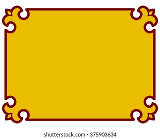 Border frame deco plaque. Vector art simple line corner